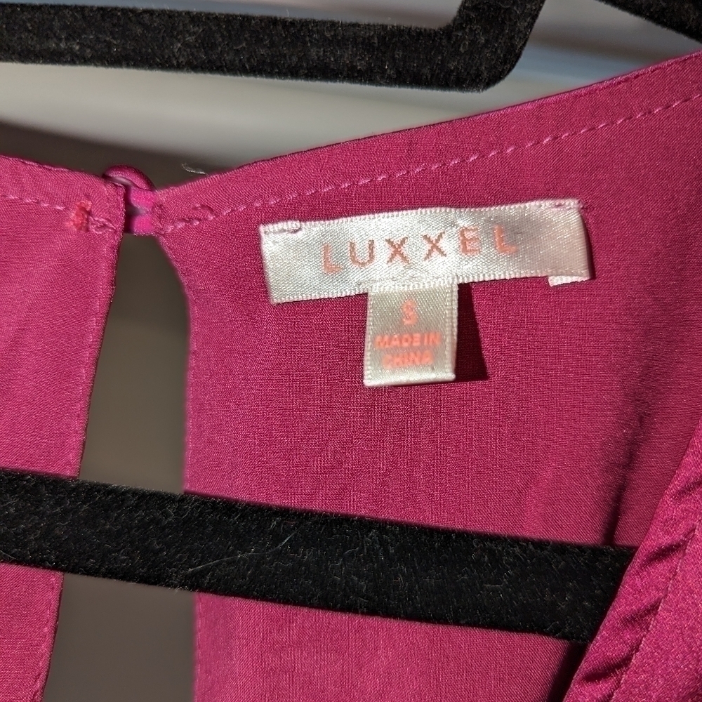 MAGENTA Plunge Neck Deep V maxi dress with slits size small - Picture 3 of 5